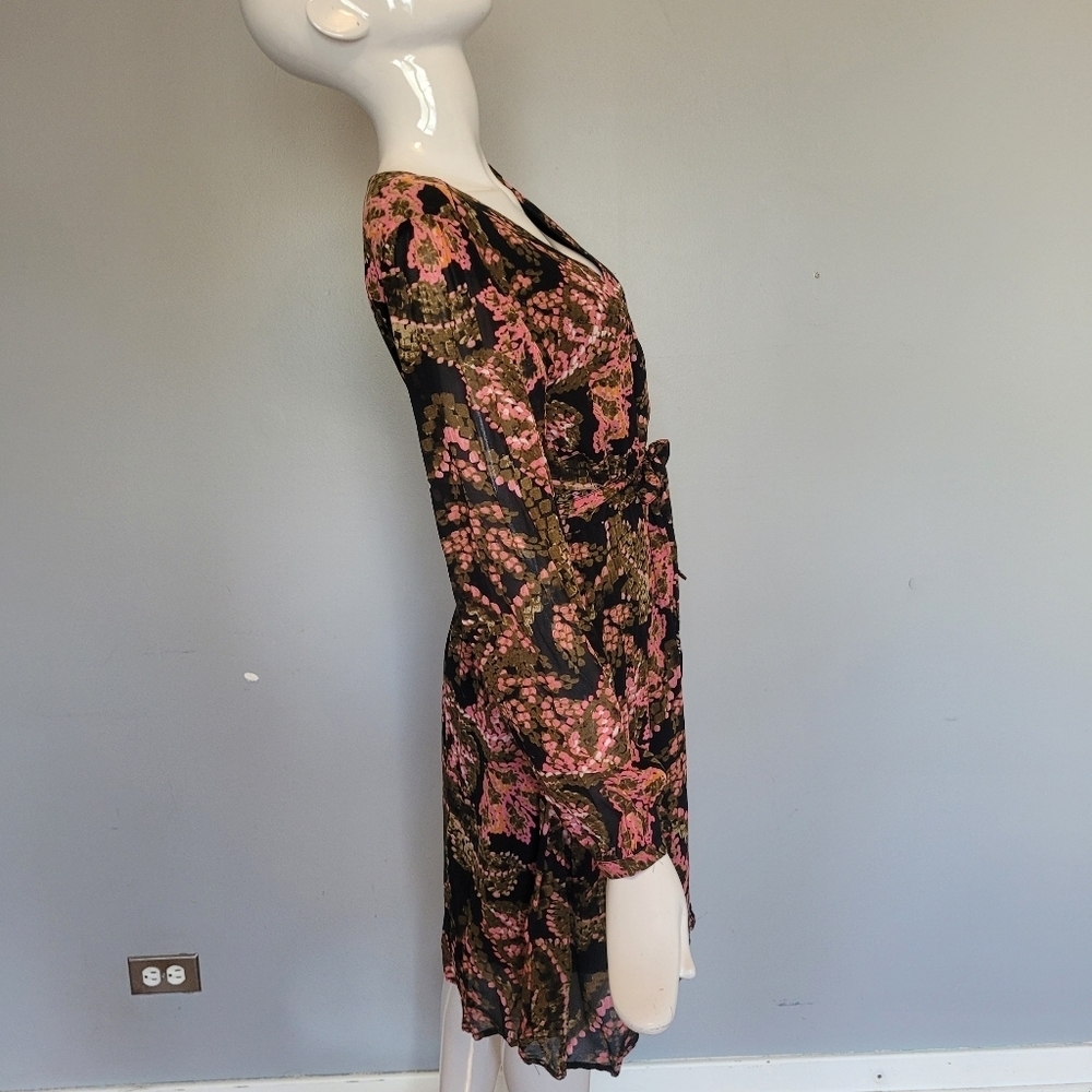 Esqualo Global Flower Print Dress With Elastic Waist, VGUC, Size 6 - Picture 4 of 9